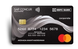 Hdfc Bank & Sap Concur Solutions Black Corporate Credit Card